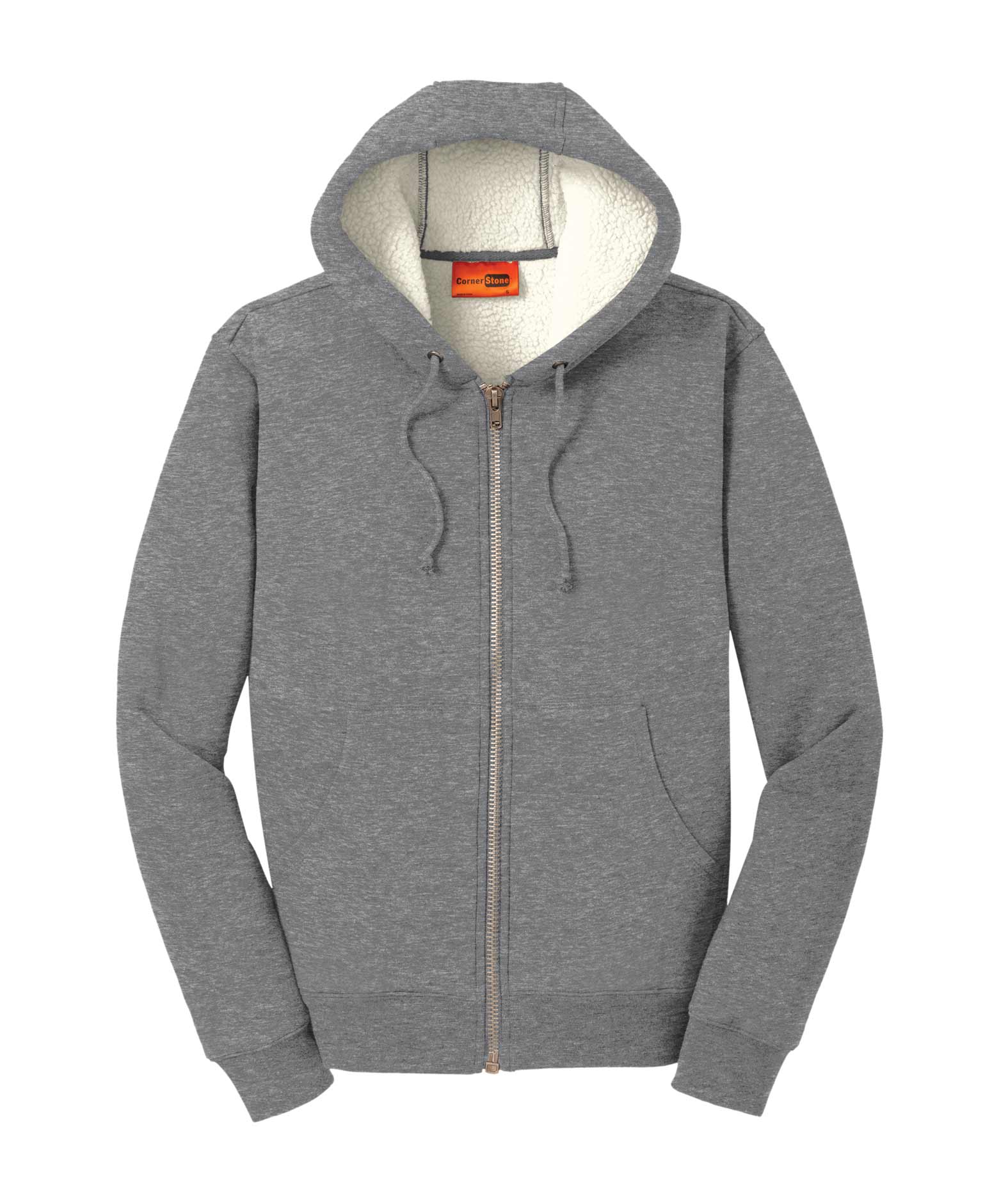 Cornerstone Mens Heavyweight Sherpa-Lined Hooded Fleece Jacket