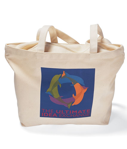 Gemline Zippered Canvas Tote Bag