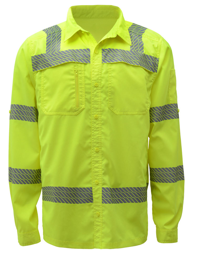 GSS Safety Adult Class 3 Lightweight Button Down Shirt