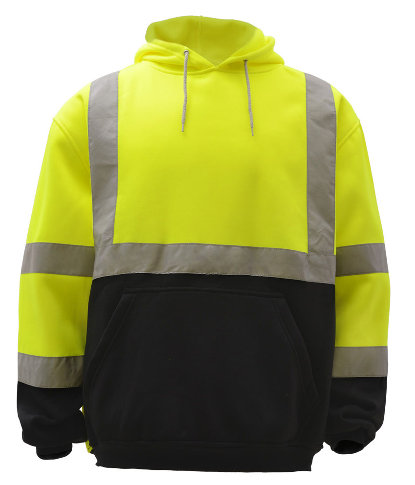 GSS Safety Class 3 Mens Fleece Hooded Pullover Sweatshirt