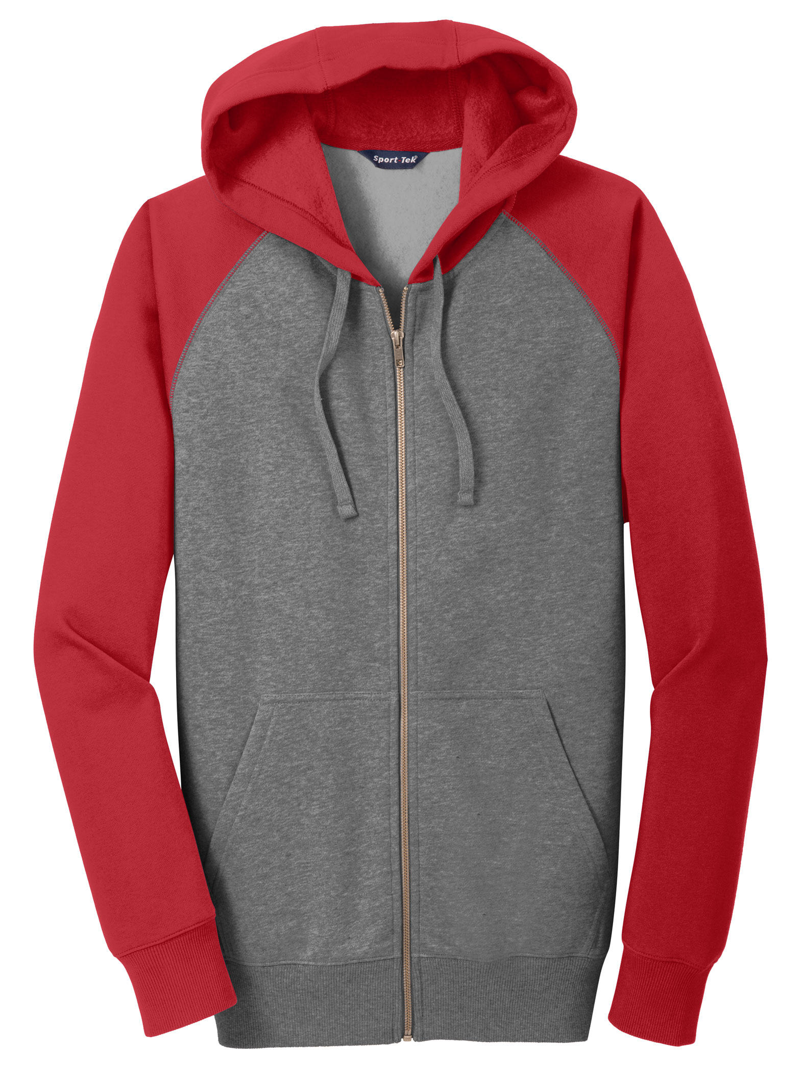 Sport-Tek Adult Raglan Colorblock Full-Zip Hooded Jacket