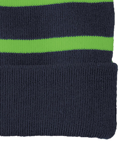 Sport-Tek Striped Beanie with Solid Band