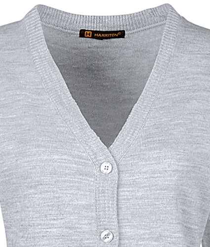 Harriton Ladies Pilbloc V-Neck Cardigan Sweater
