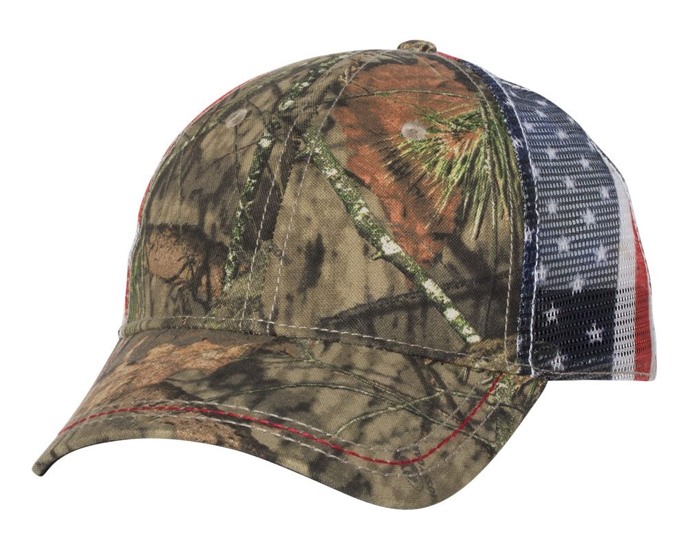 Outdoor Cap American Flag Mesh Back Camo Cap