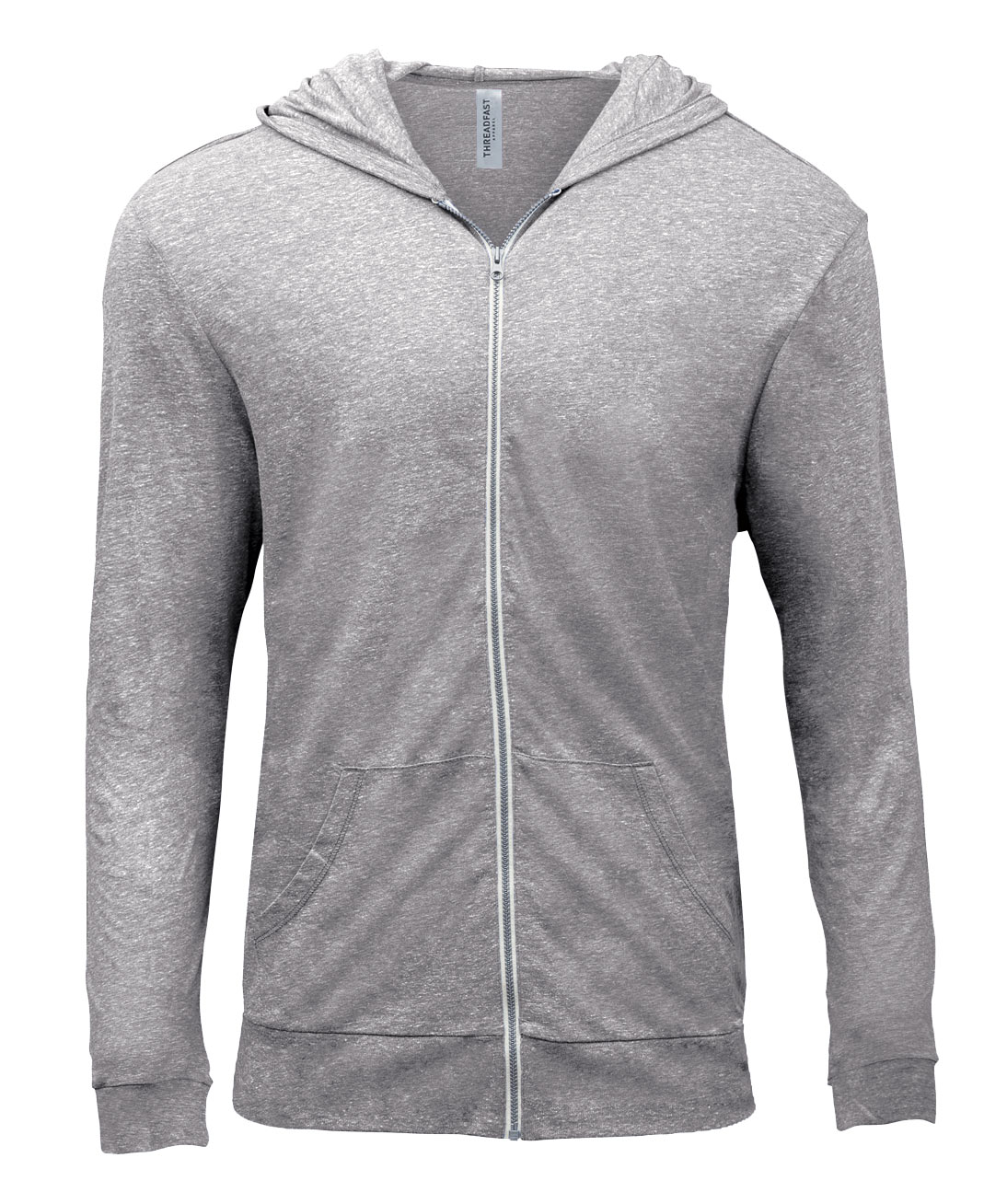Threadfast Apparel Unisex Triblend Full-Zip Light Hoodie