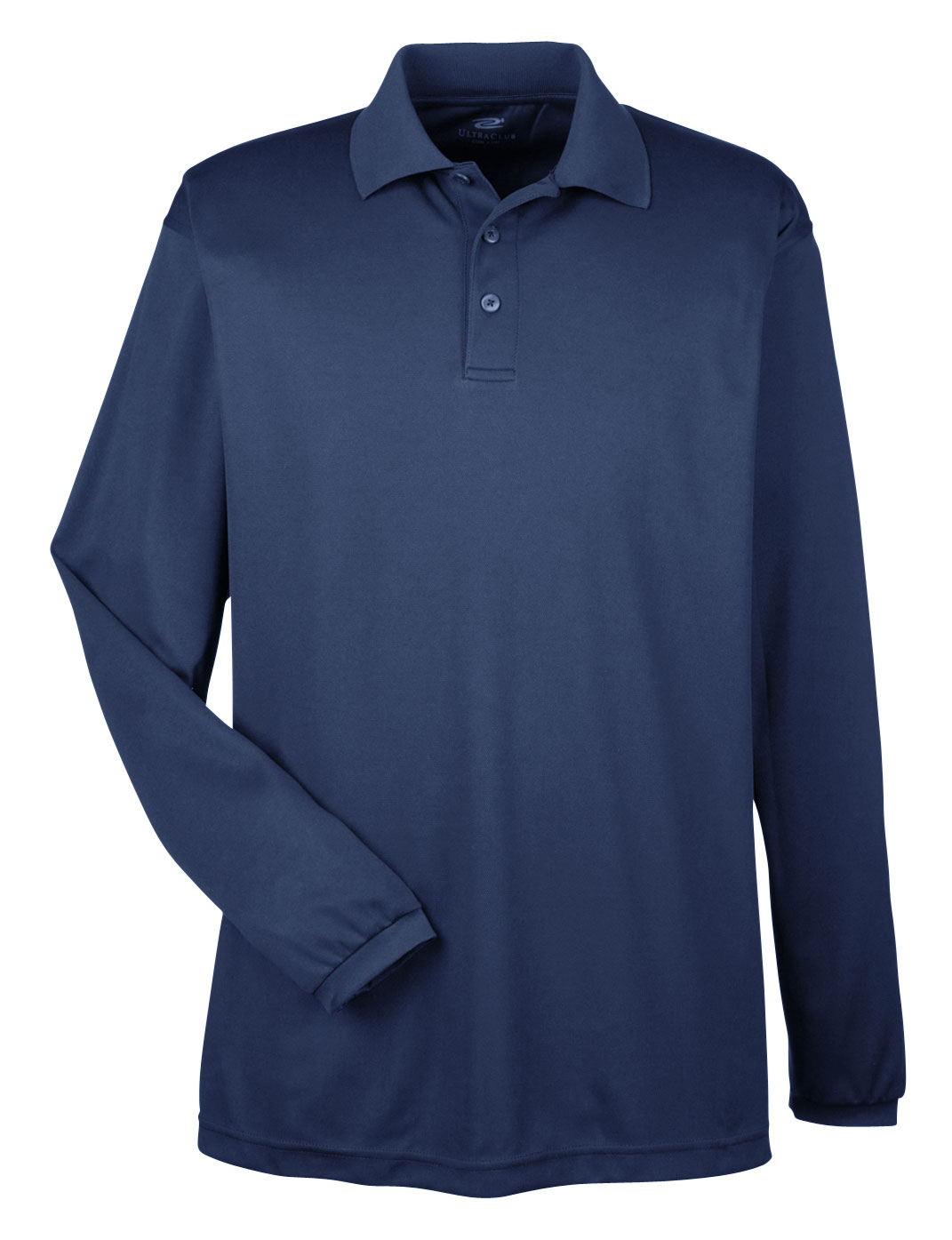 UltraClub Mens Cool  Dry Long Sleeve Mesh Pique Polo