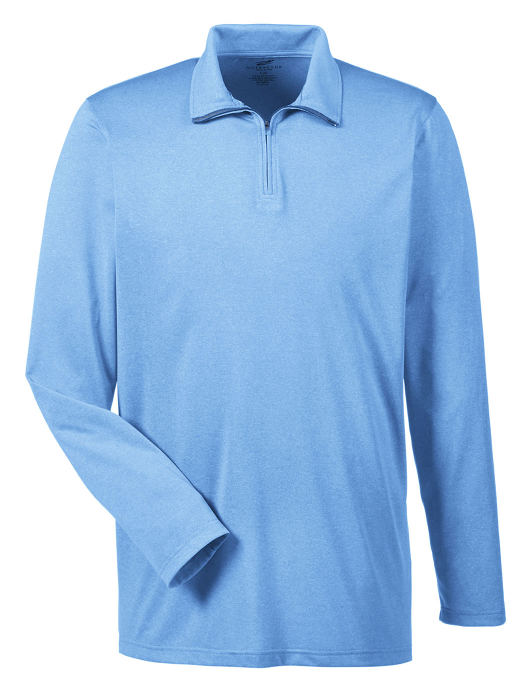 UltraClub Mens Cool  Dry Heathered Performance Quarter-Zip