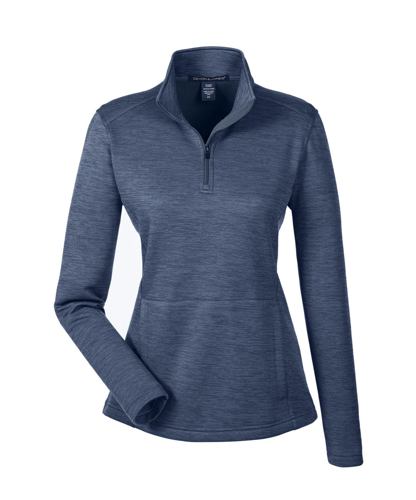 Devon  Jones Ladies Newbury Mlange Fleece Quarter-Zip