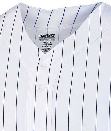 Augusta Adult Pinstripe Full Button Baseball Jersey
