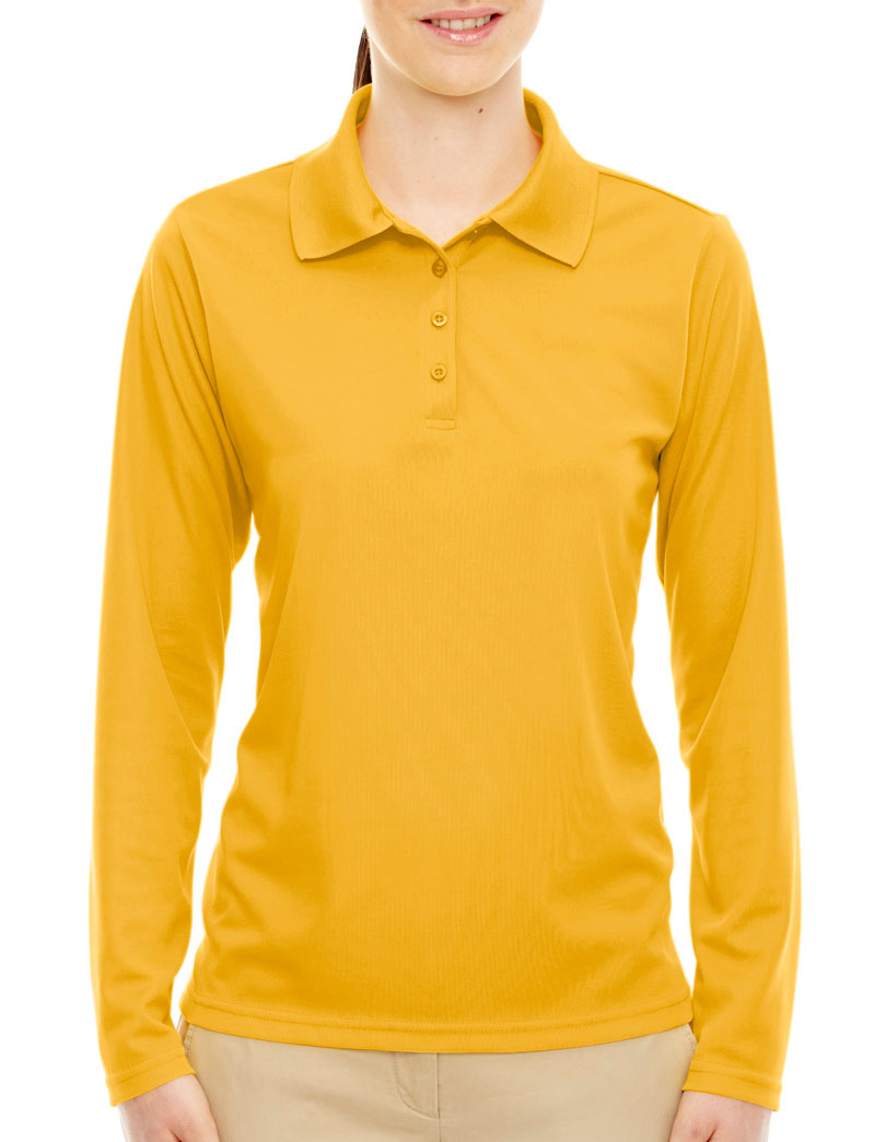 Core365 Ladies Pinnacle Performance Long-Sleeve Pique Polo