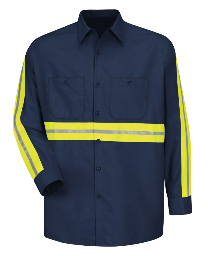 Red Kap Mens Enhanced Visibility LS Industrial Work Shirt