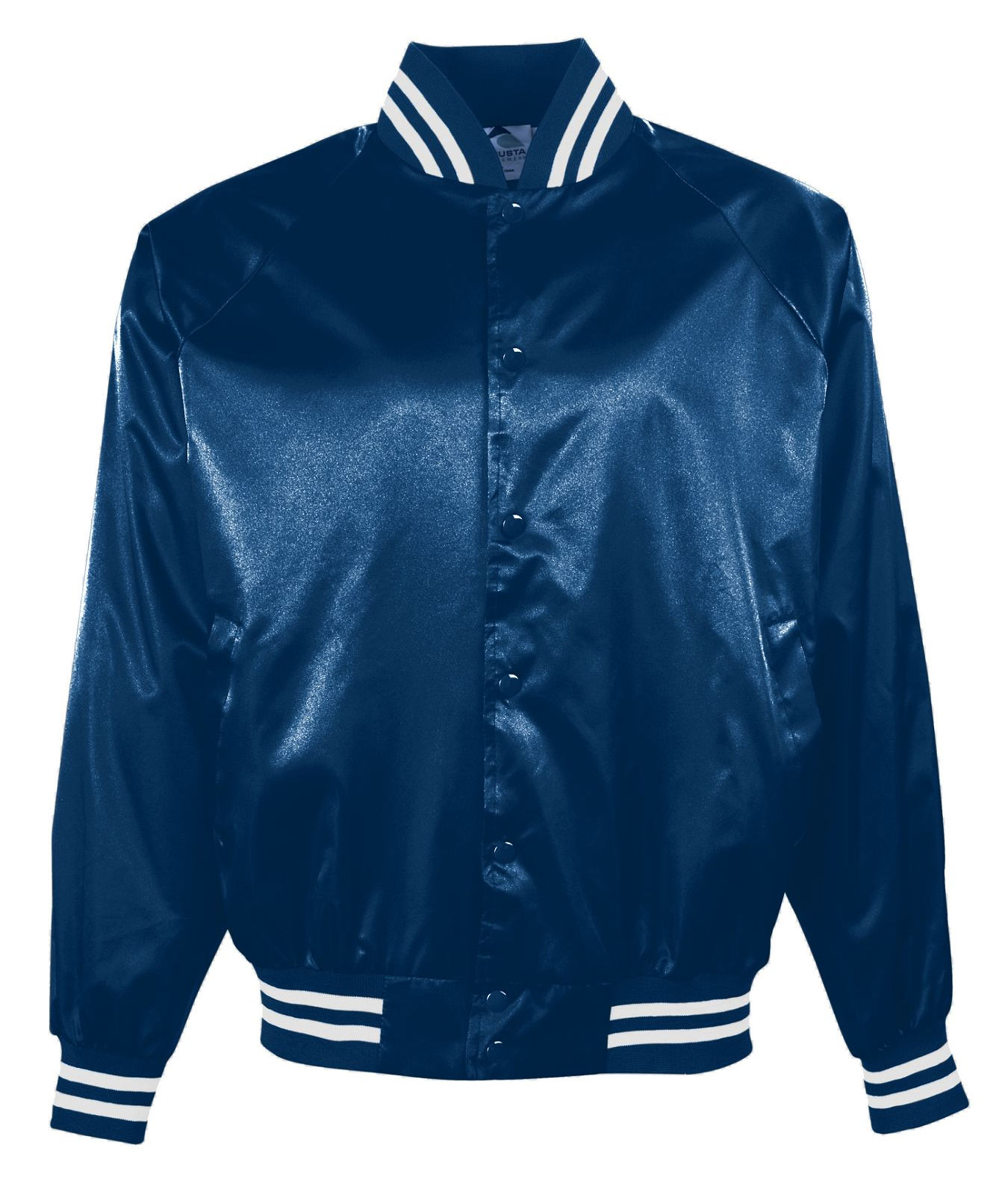 Augusta Adult Satin Baseball JacketStriped Trim