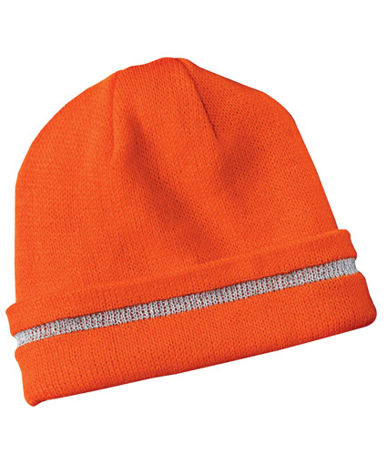 Cornerstone Enhanced Visibility Beanie with Reflective Stripe