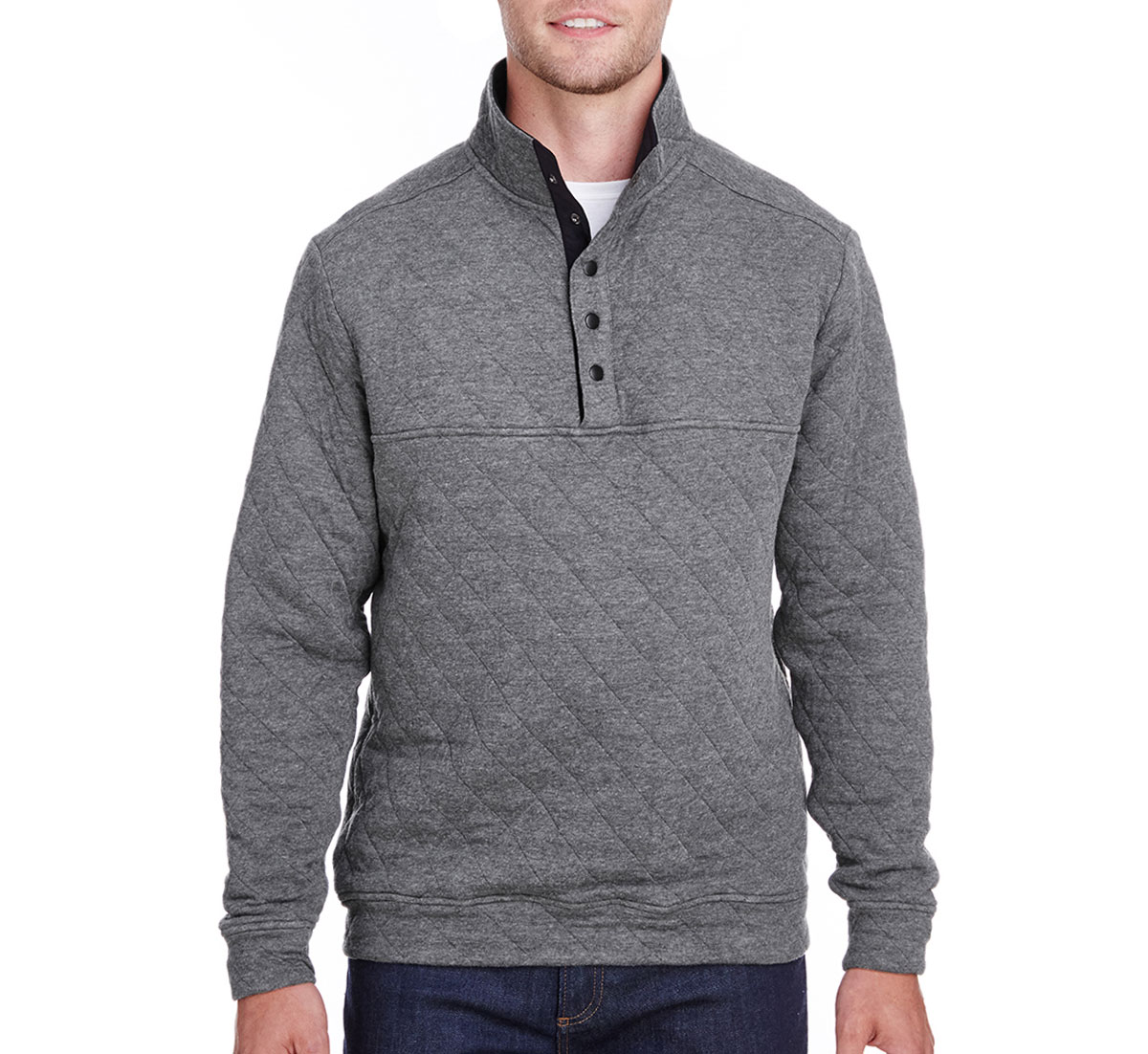 J America Adult Quilted Snap Pullover