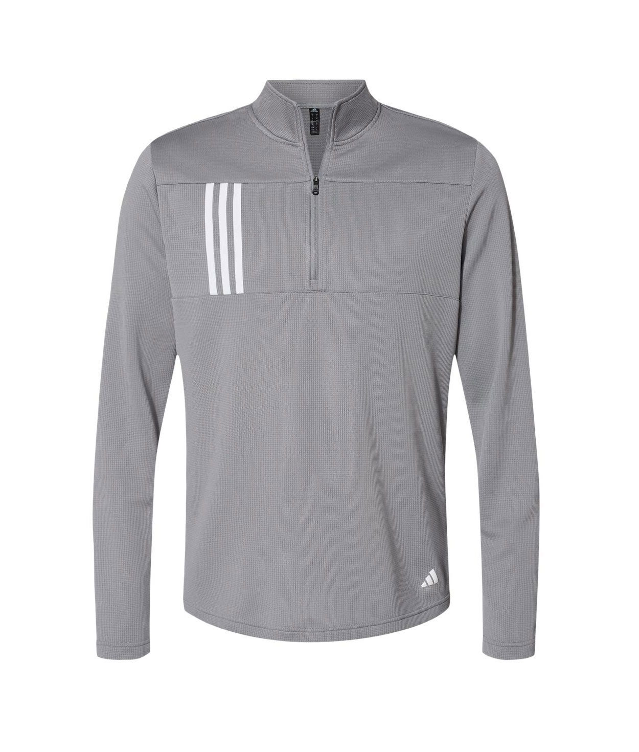 Adidas Mens 3-Stripes Double Knit Quarter-Zip Pullover